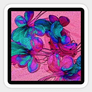 Bright Pink and Blue Botanical Pillows Blue Butterfly Flower Glory Bower Wings Sticker